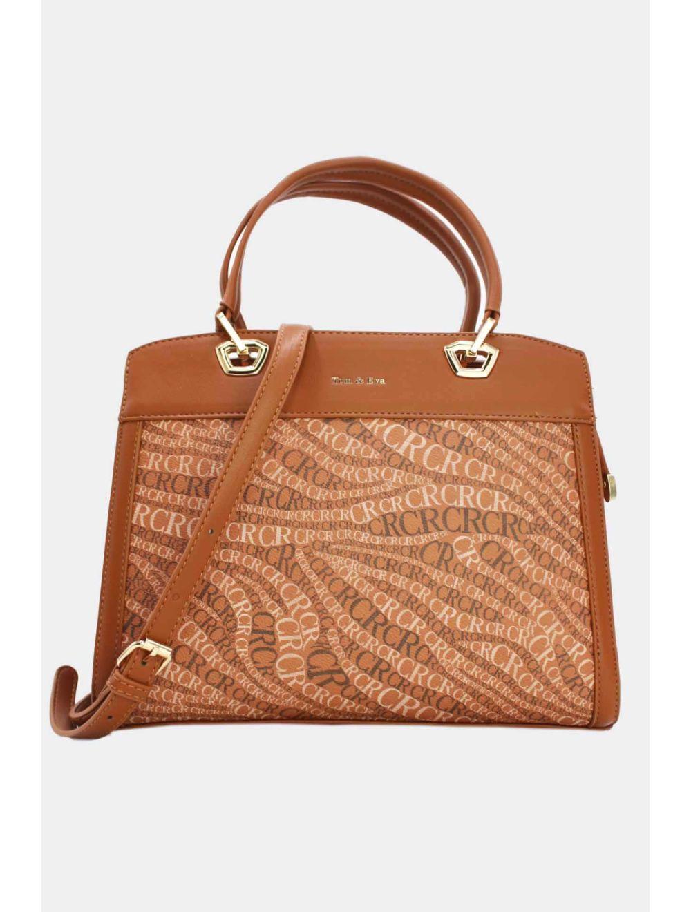 tom&eva Sac à Main Monogramme-22B-5677-Marron