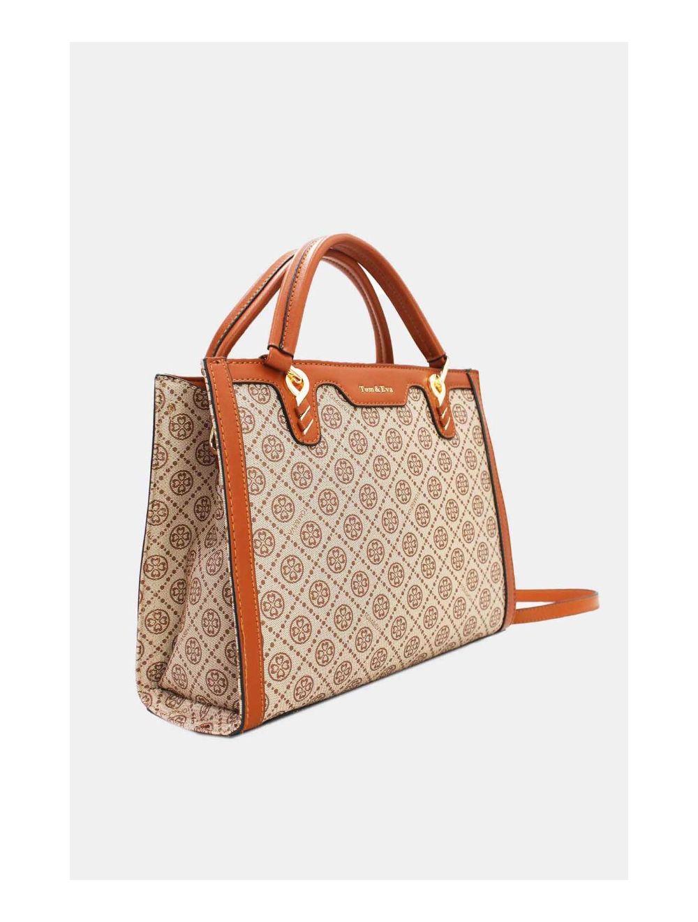 Tom&eva Sac à Main Monogramme-6934-Marron