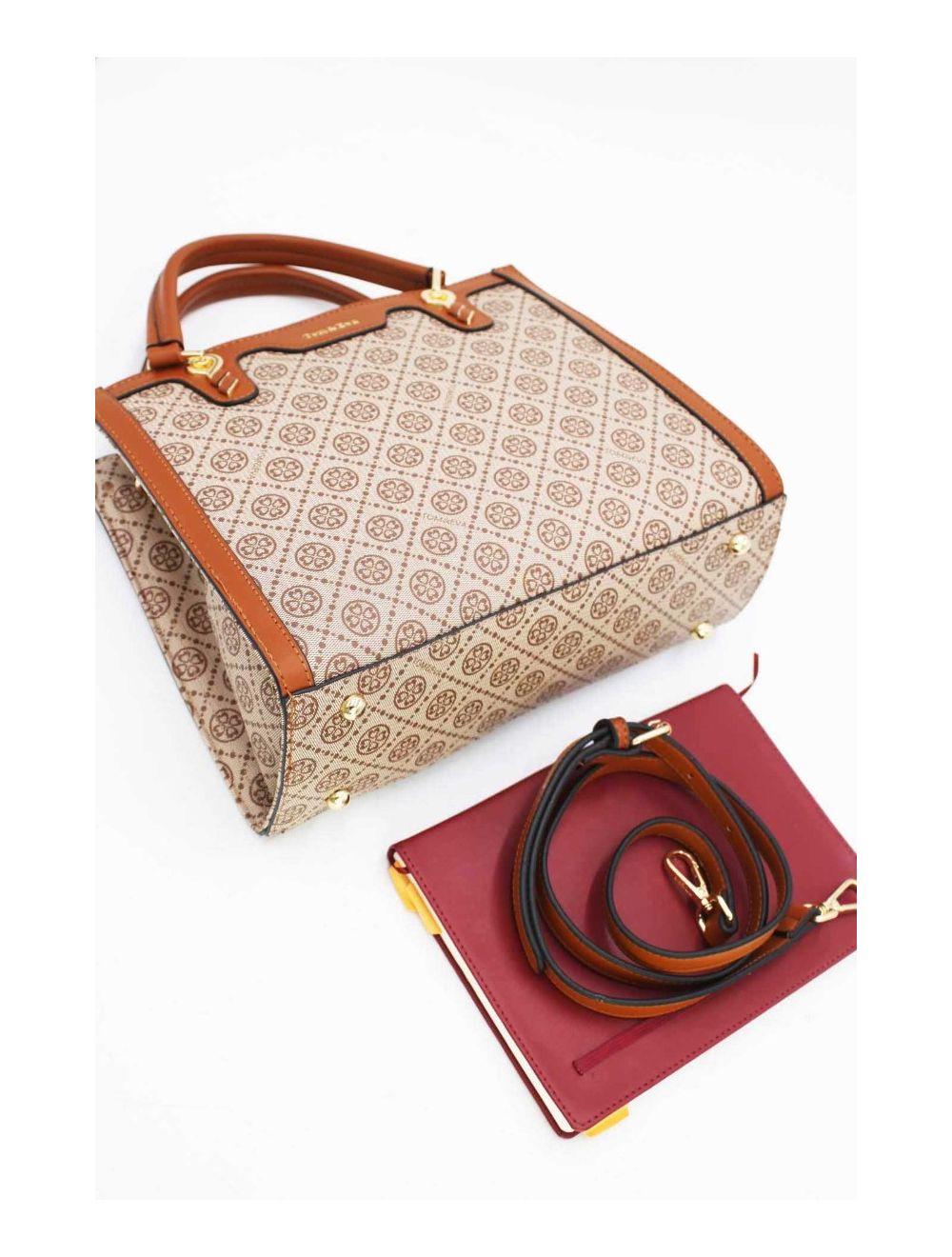 Tom&eva Sac à Main Monogramme-6934-Marron