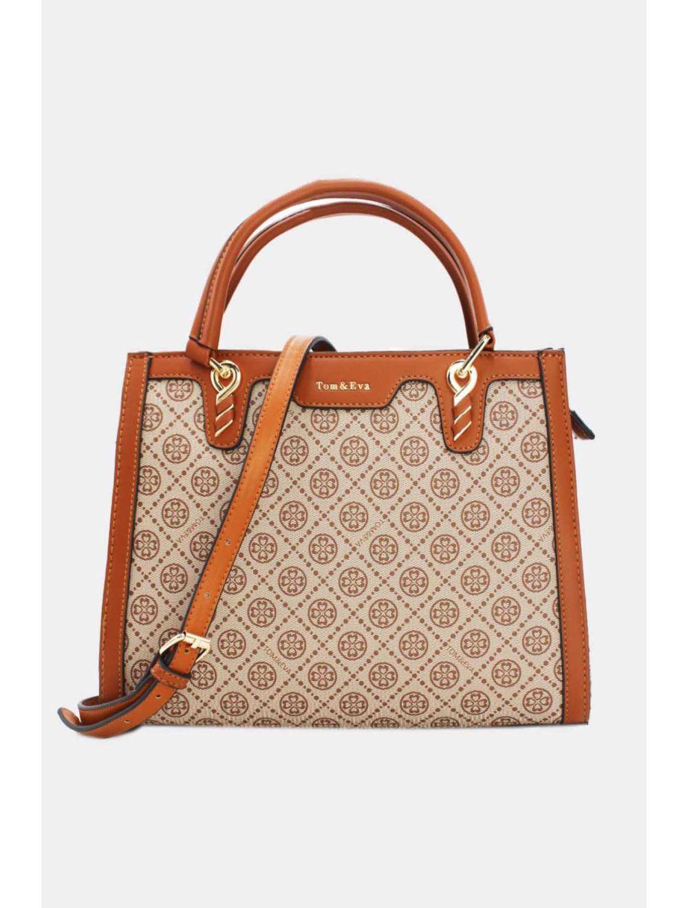 tom&eva Sac à Main Monogramme-6934-Marron