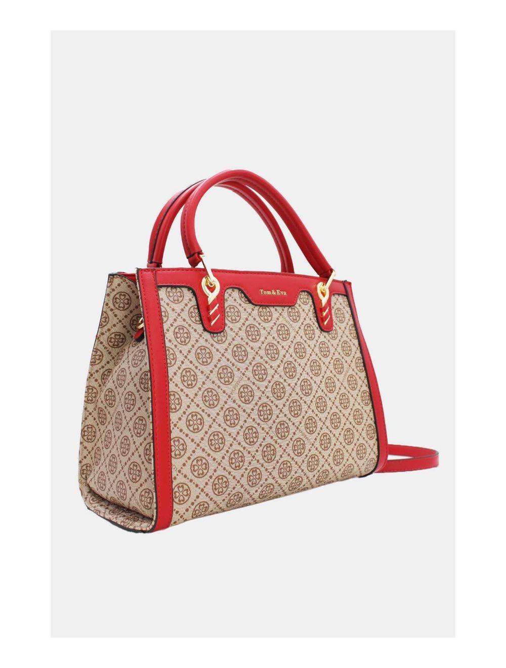 Tom&eva Sac à Main Monogramme-6934-Rouge