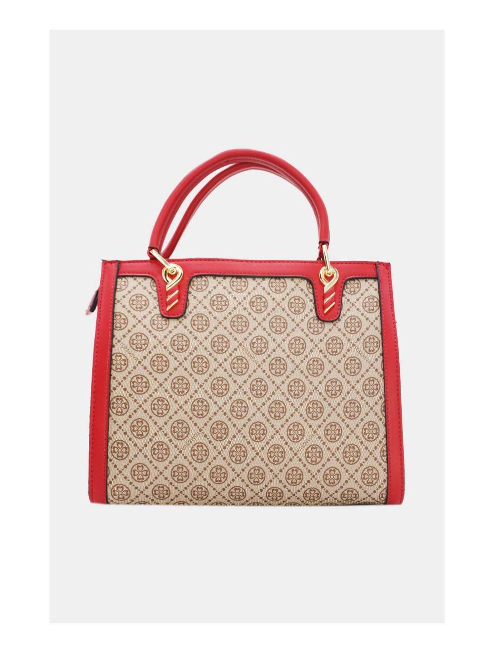 Tom&eva Sac à Main Monogramme-6934-Rouge