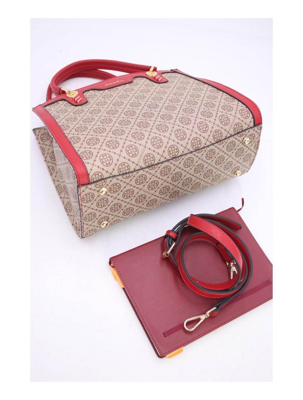 Tom&eva Sac à Main Monogramme-6934-Rouge