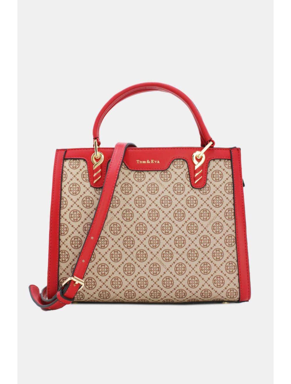 tom&eva Sac à Main Monogramme-6934-Rouge