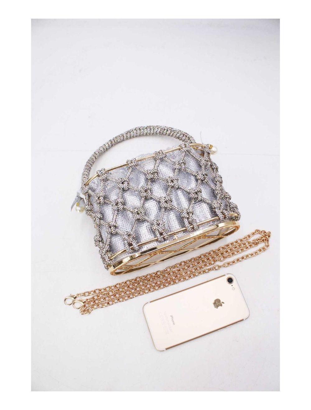 Tom&eva Sac à Main Soirée Strass 24P-5858-Argenté