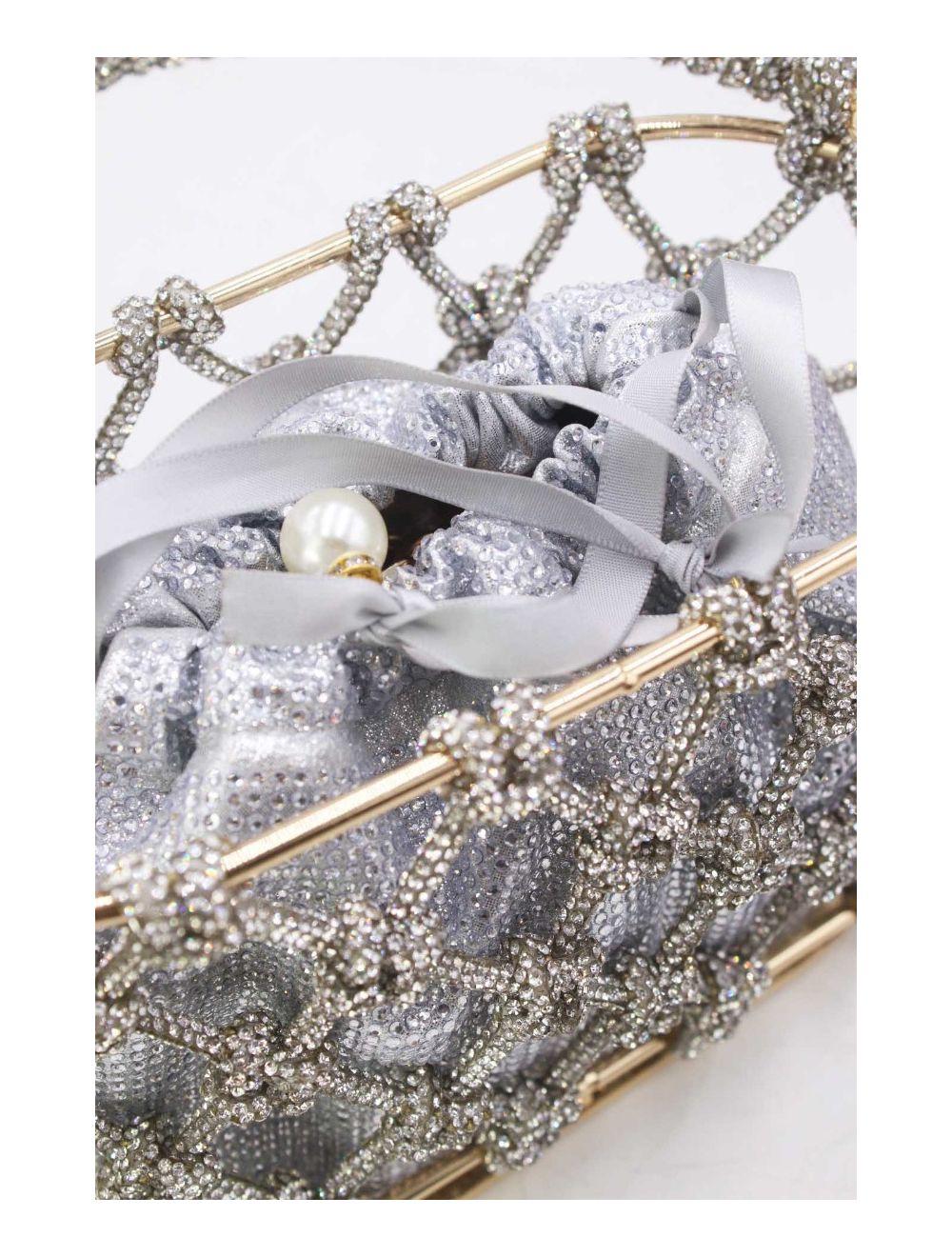 Tom&eva Sac à Main Soirée Strass 24P-5858-Argenté