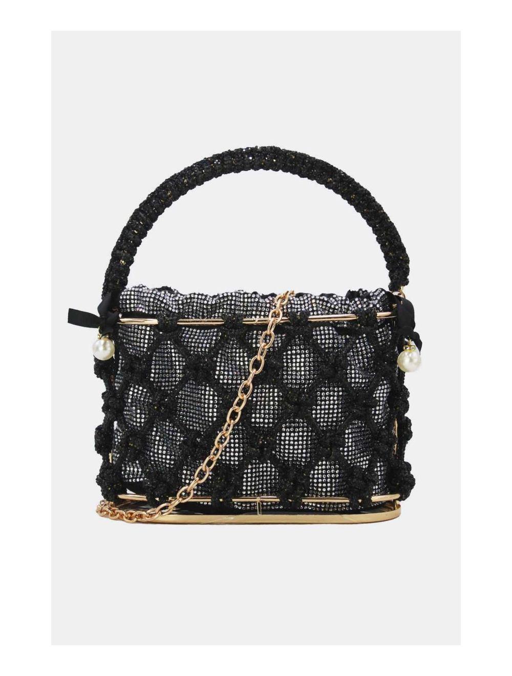 Tom&eva Sac à Main Soirée Strass 24P-5858-Noir