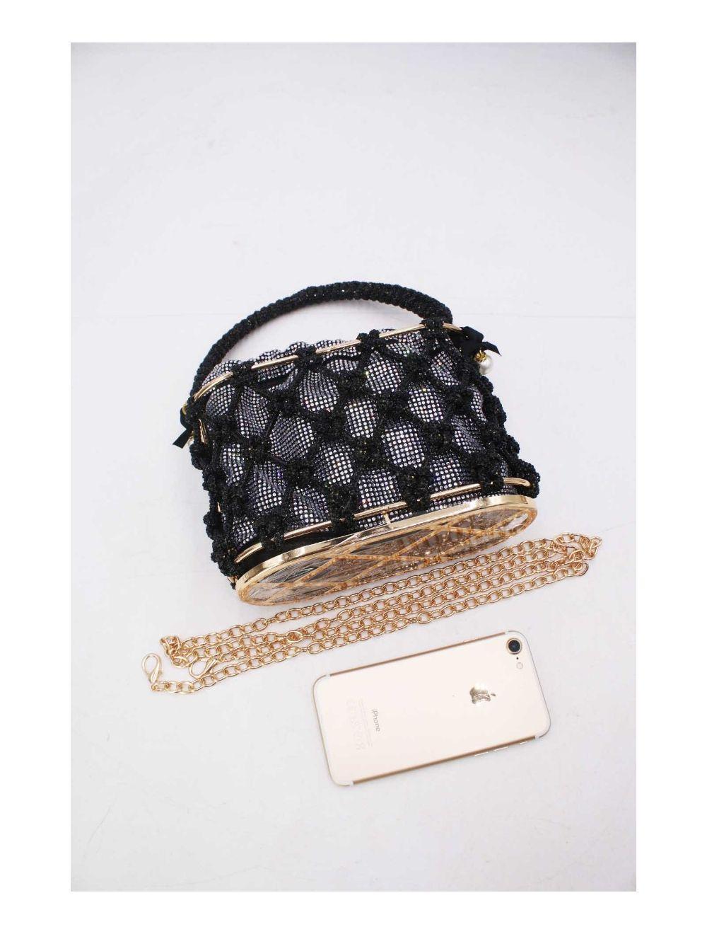 Tom&eva Sac à Main Soirée Strass 24P-5858-Noir