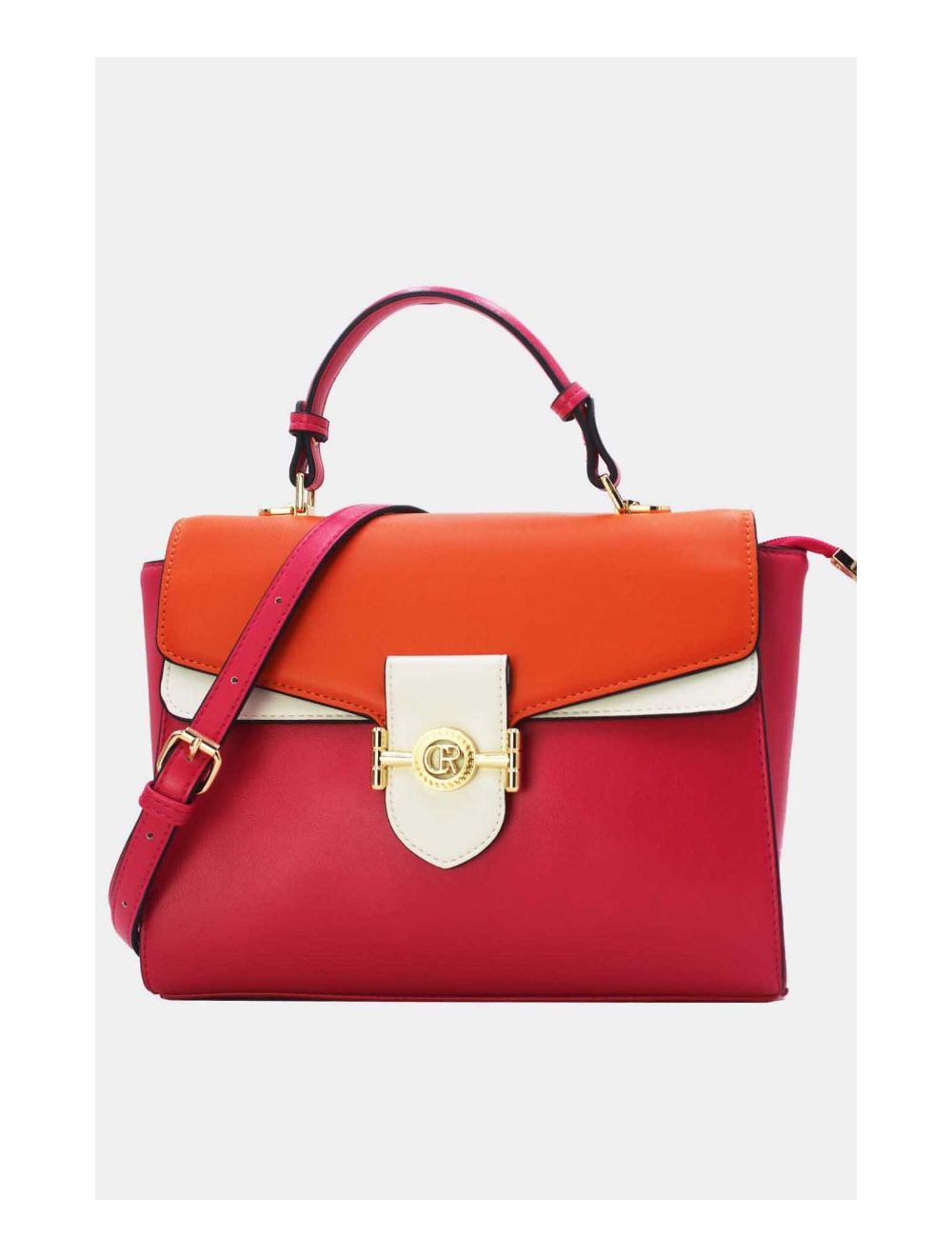 Tom&eva Sac à Main Tricolores 24B-5896-Rose/Orange