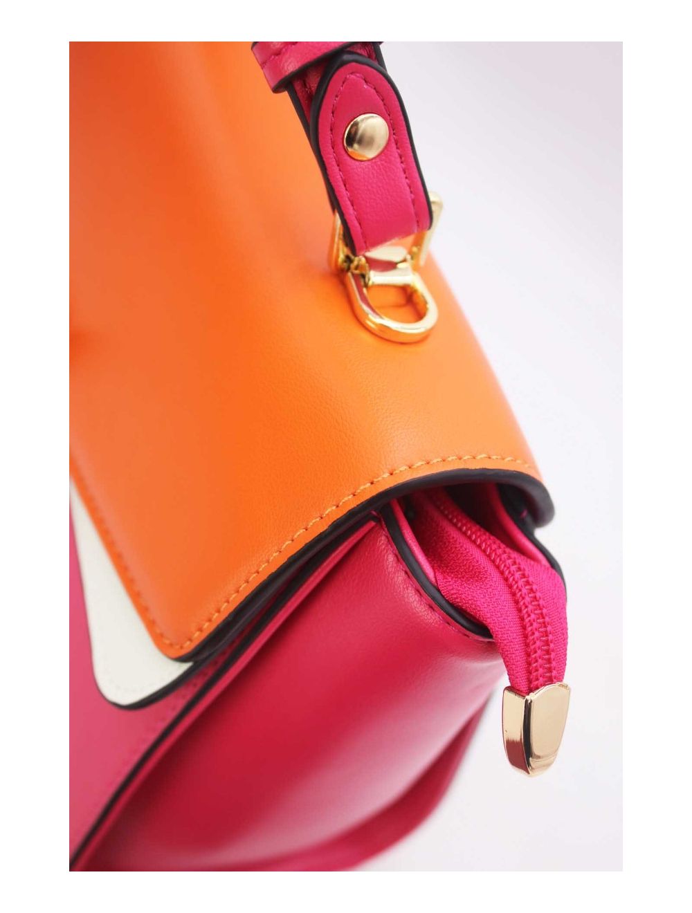 tom&eva Sac à Main Tricolores 24B-5896-Rose/Orange