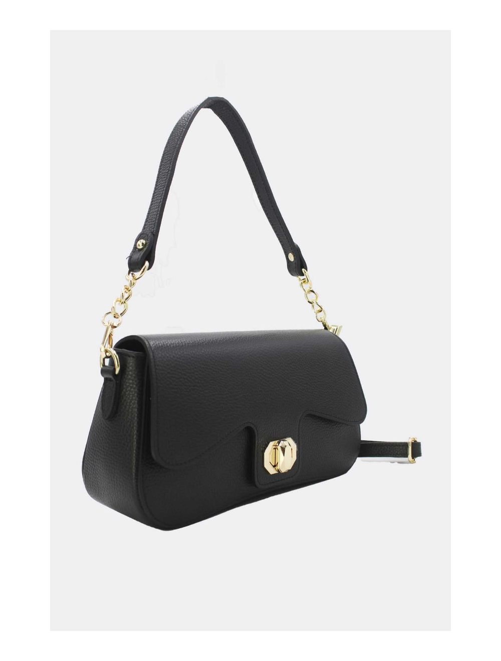 Tom&eva Sac Baguette Vachette Grainée 24C-898-Noir