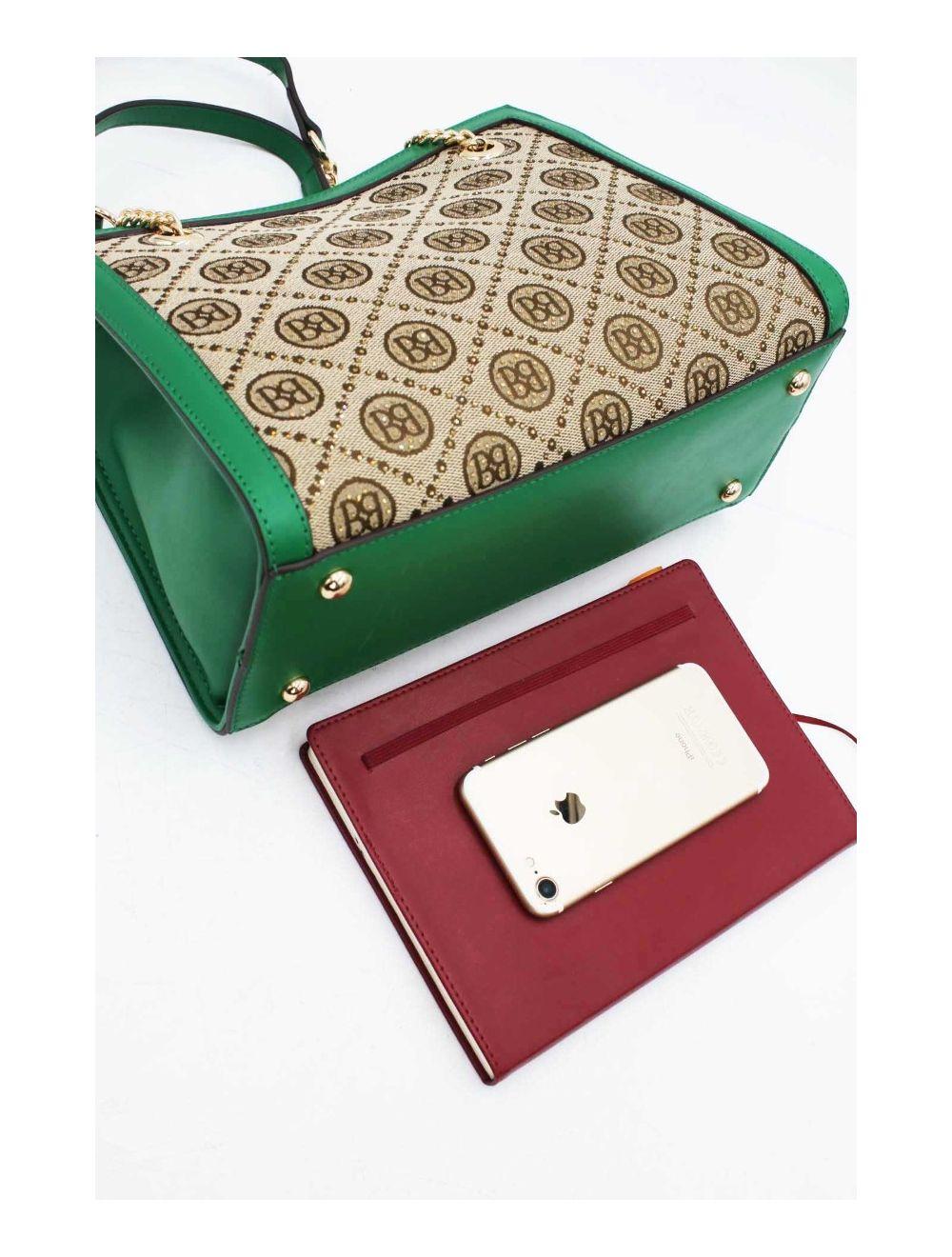 tom&eva Sac Bandoulière Monogramme 22B-5671-Green