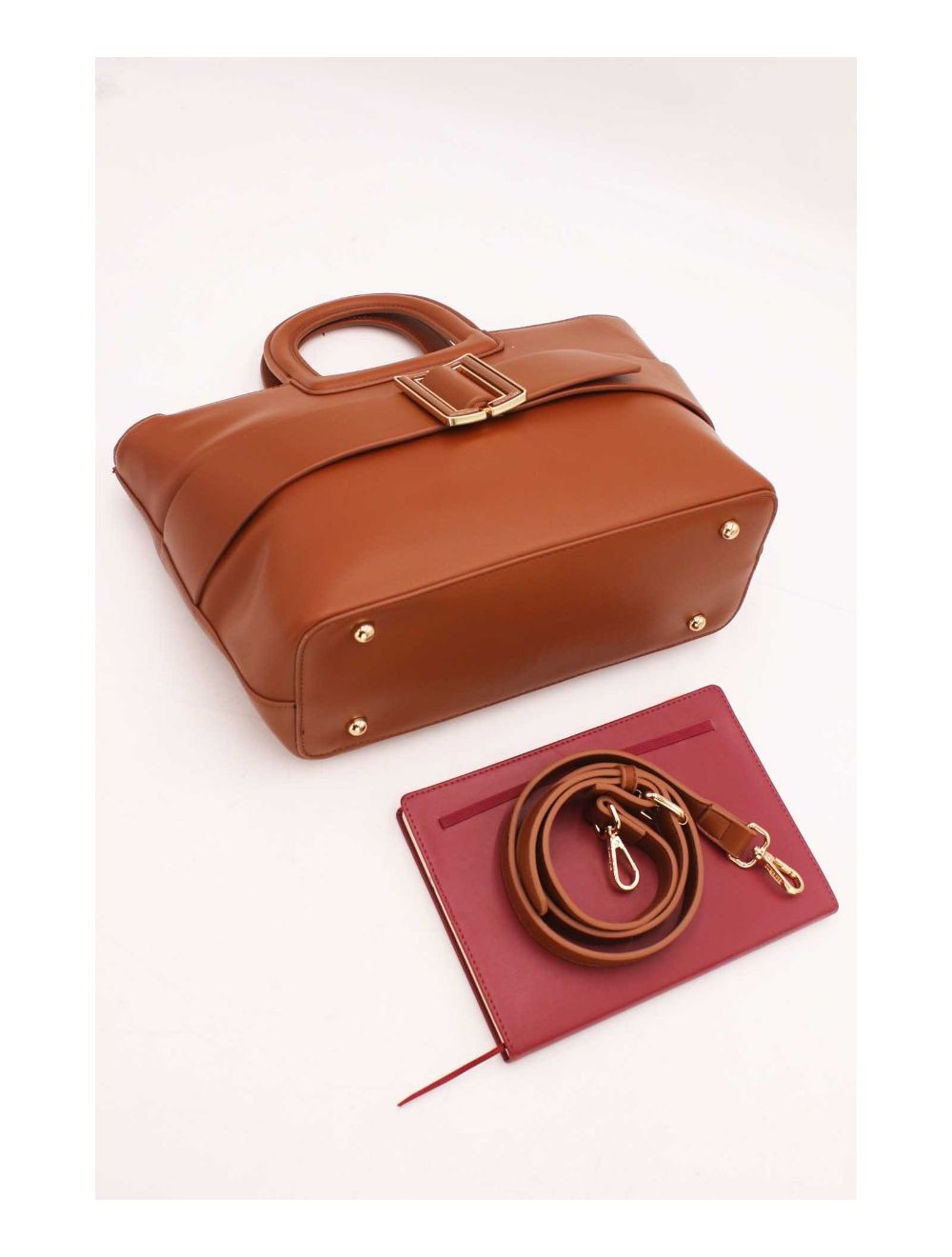 Tom&eva Sac Cabas Ceinturé Unicolore 6944-Marron