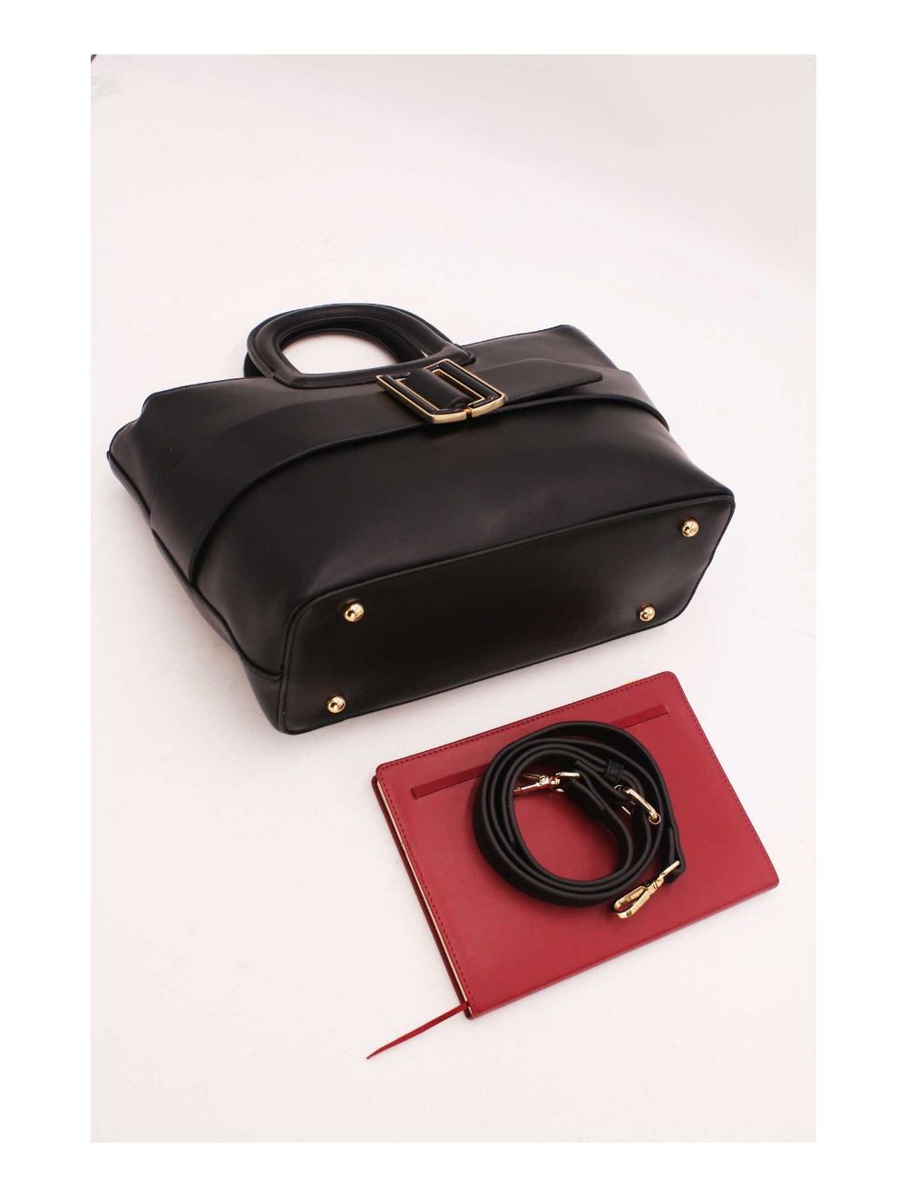 Tom&eva Sac Cabas Ceinturé Unicolore 6944-Noir