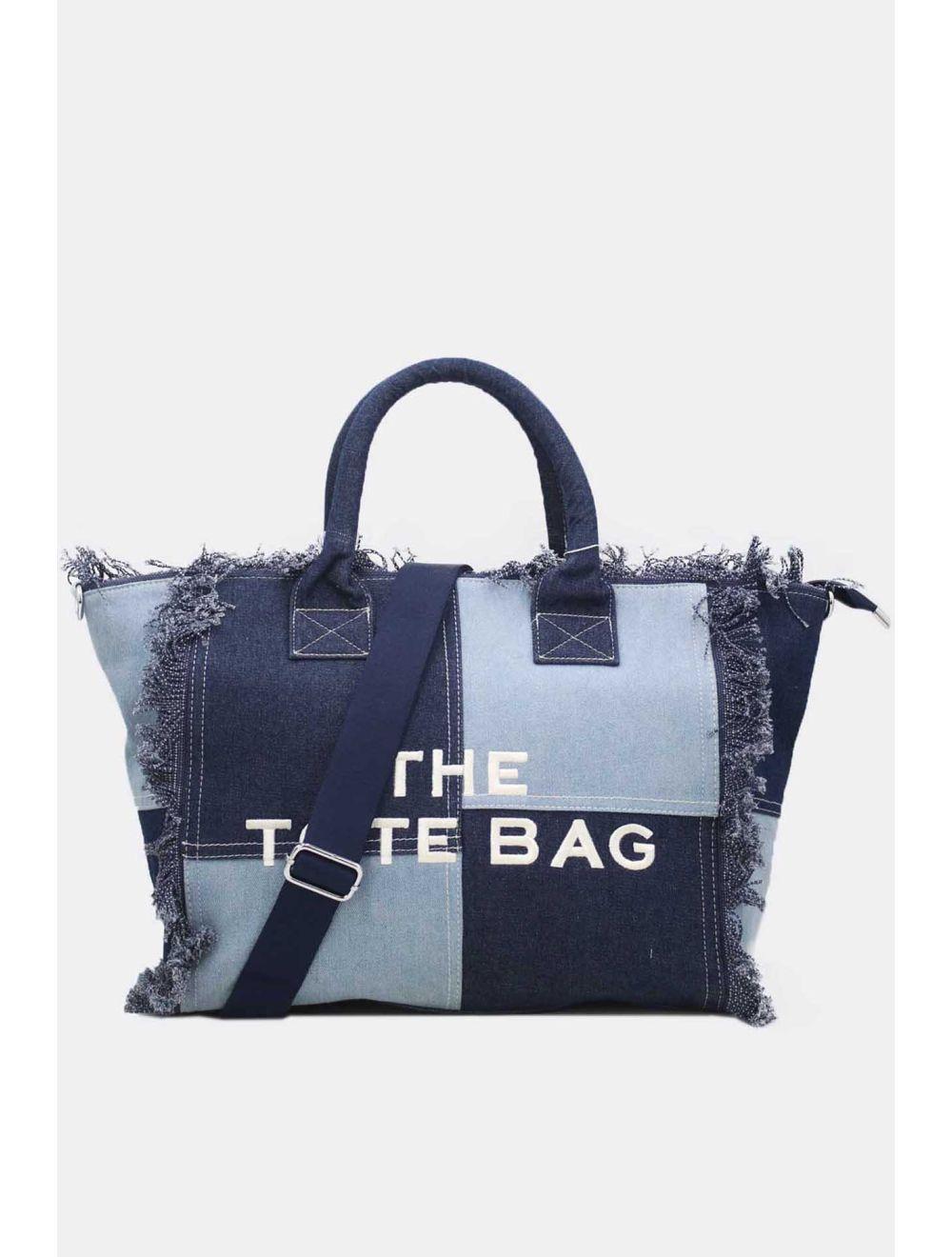 Tom&eva Sac Cabas Denim Patchwork 24B-5951-Bleu