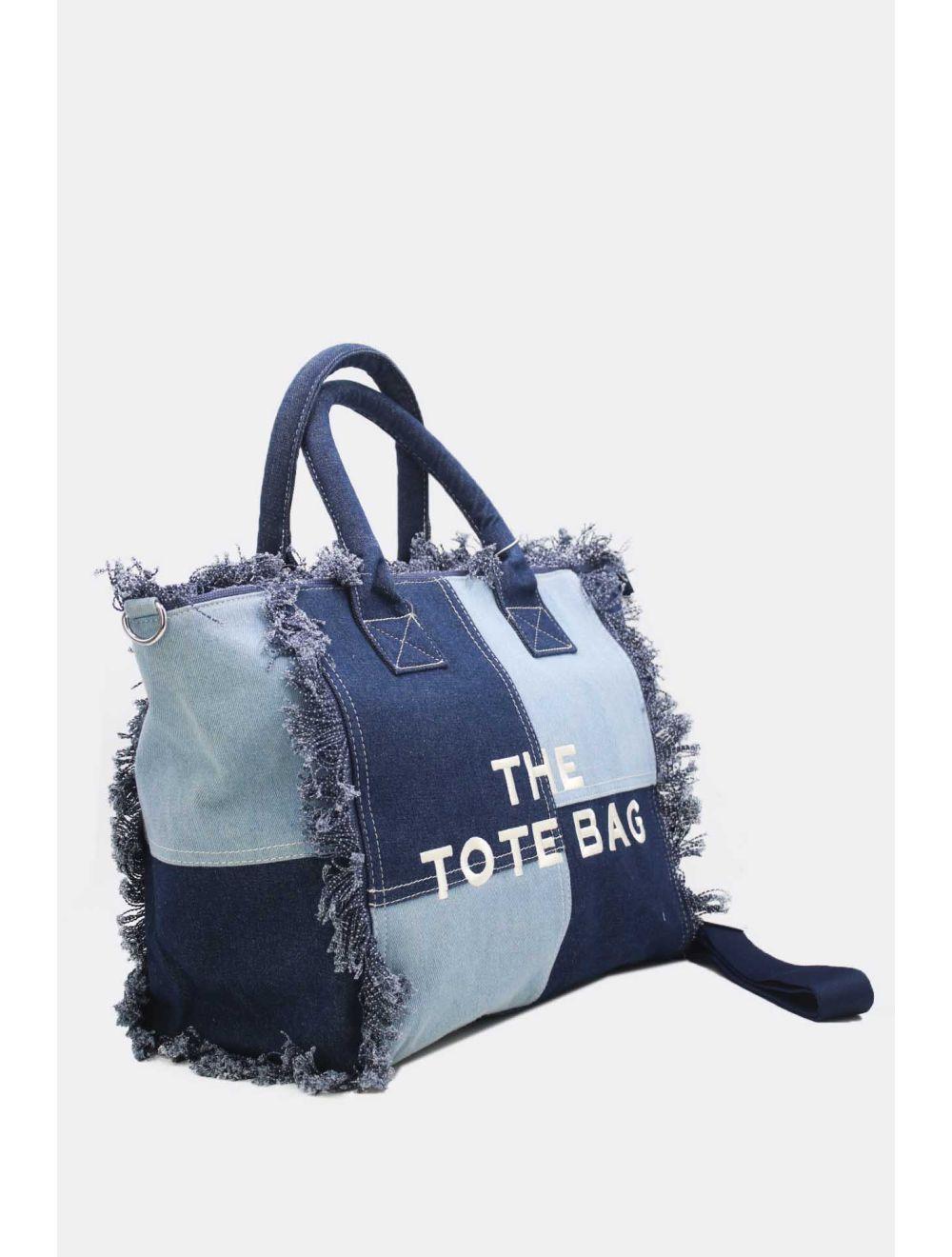 Tom&eva Sac Cabas Denim Patchwork 24B-5951-Bleu