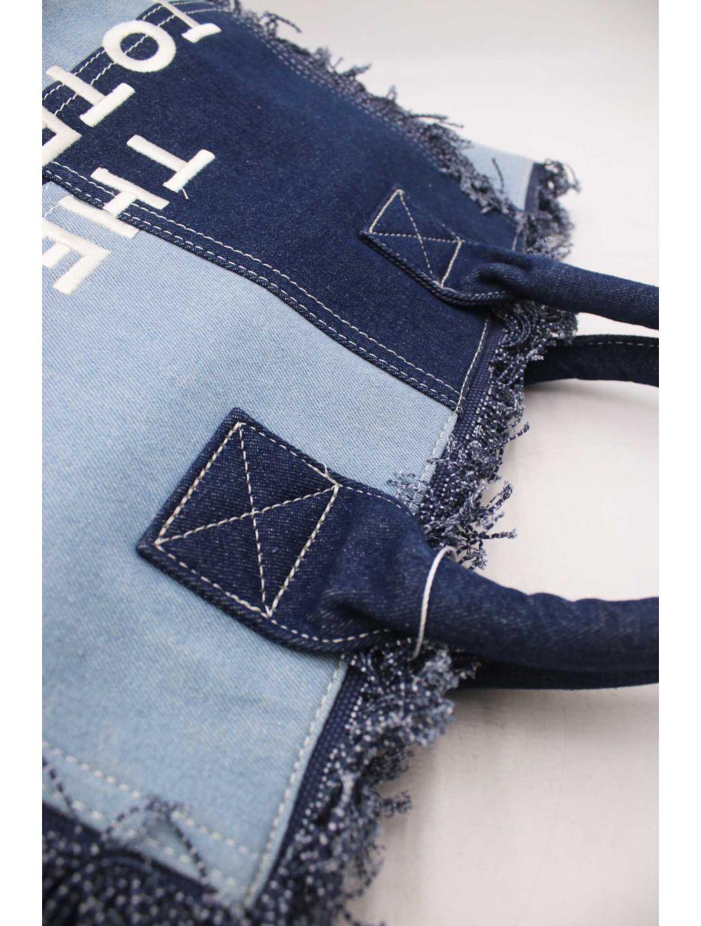 tom&eva Sac Cabas Denim Patchwork 24B-5951-Bleu
