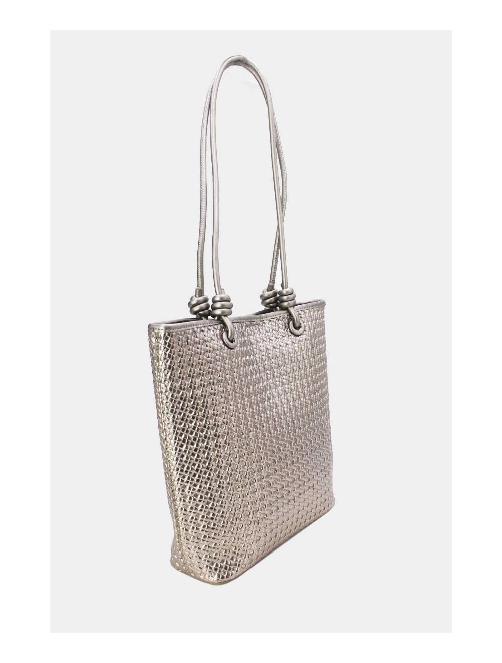 Tom&eva Sac Cabas Effet Tressé 24B-6096-Argenté