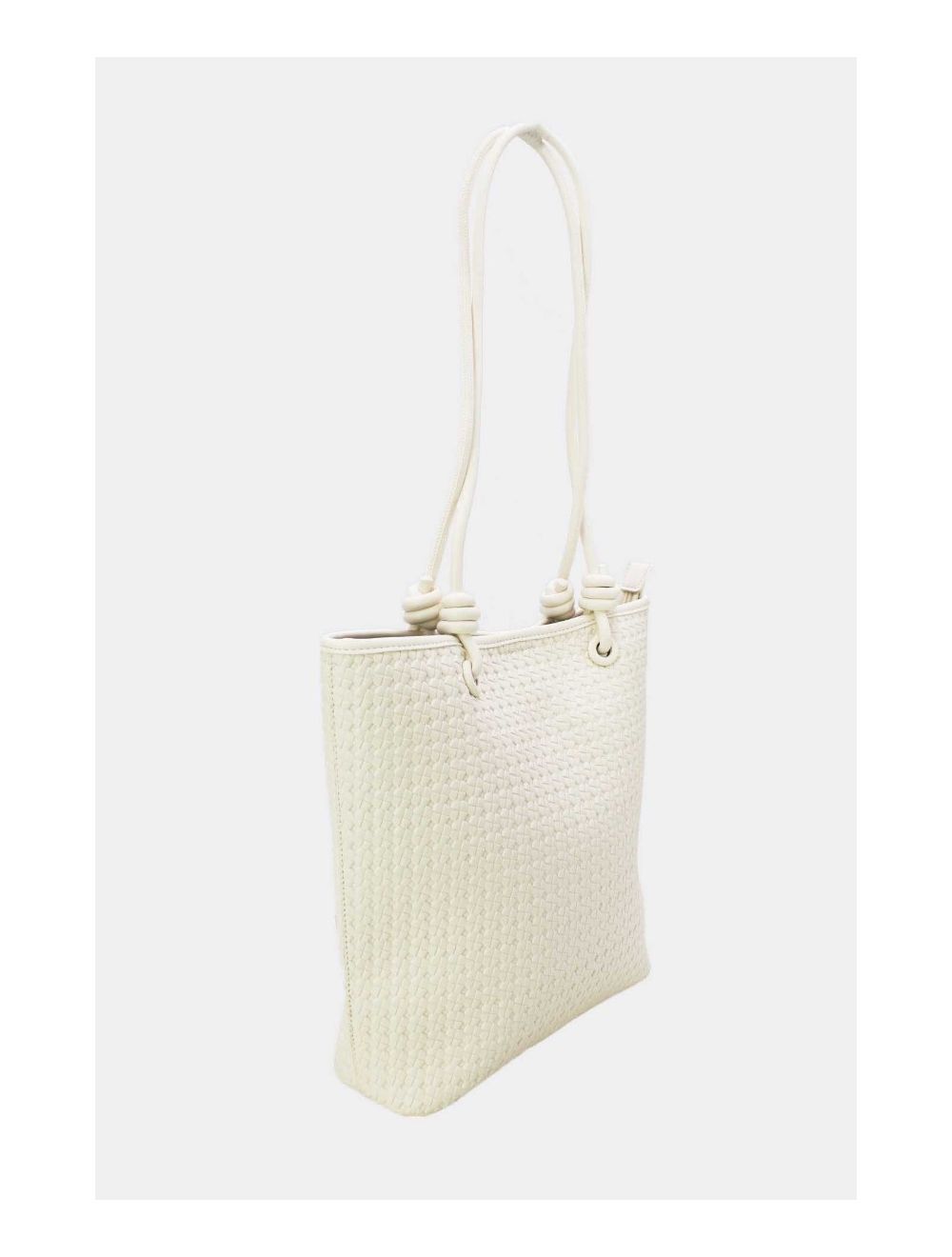 Tom&eva Sac Cabas Effet Tressé 24B-6096-Blanc