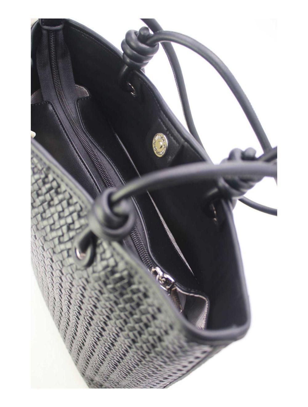 Tom&eva Sac Cabas Effet Tressé 24B-6096-Noir