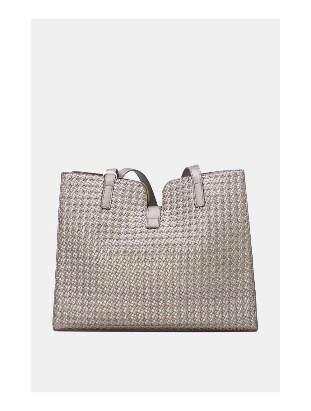 Tom&eva Sac Cabas Effet Tressé 24B-6097-Argenté