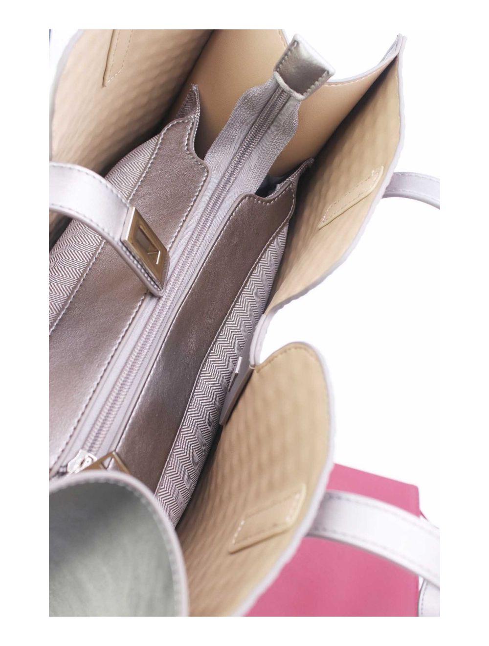 Tom&eva Sac Cabas Effet Tressé 24B-6097-Argenté