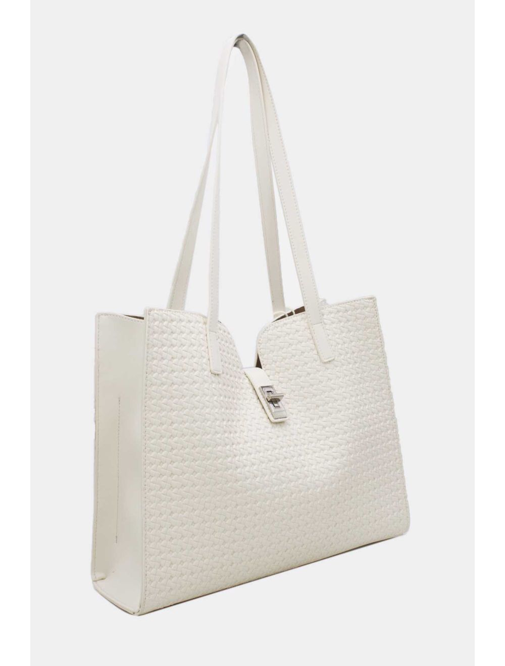 Tom&eva Sac Cabas Effet Tressé 24B-6097-Blanc