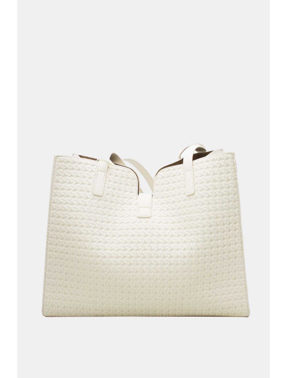 Tom&eva Sac Cabas Effet Tressé 24B-6097-Blanc