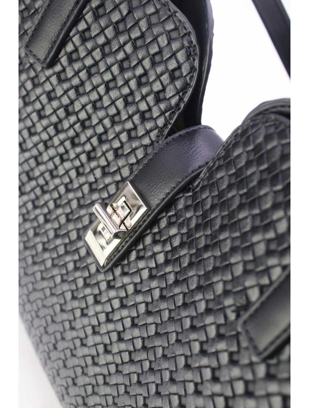 Tom&eva Sac Cabas Effet Tressé 24B-6097-Noir