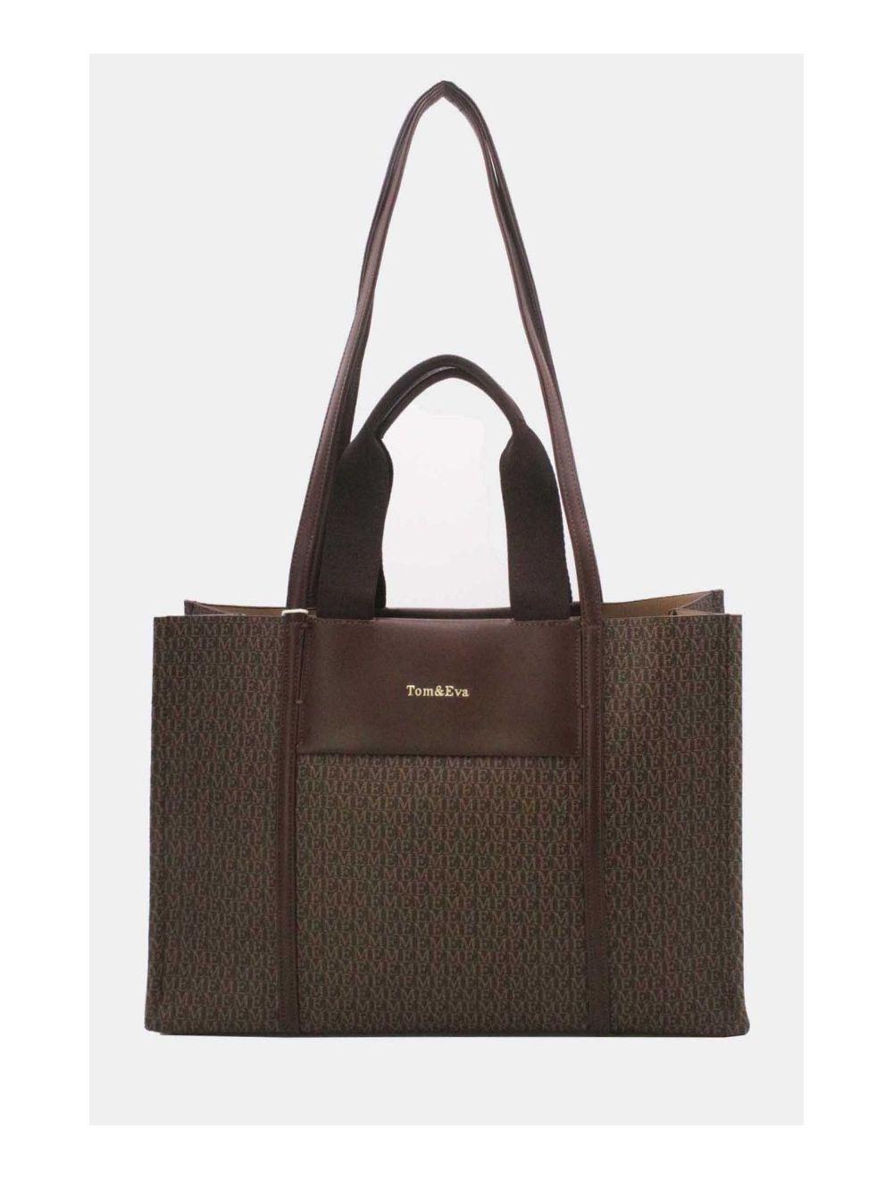 Tom&eva Sac Cabas Monogramme 24B-5873-Café