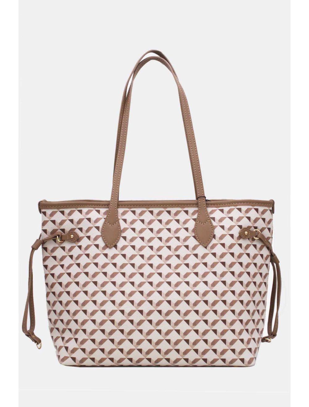 Tom&eva Sac Cabas Motif Géométrique 23B-5810-Camel