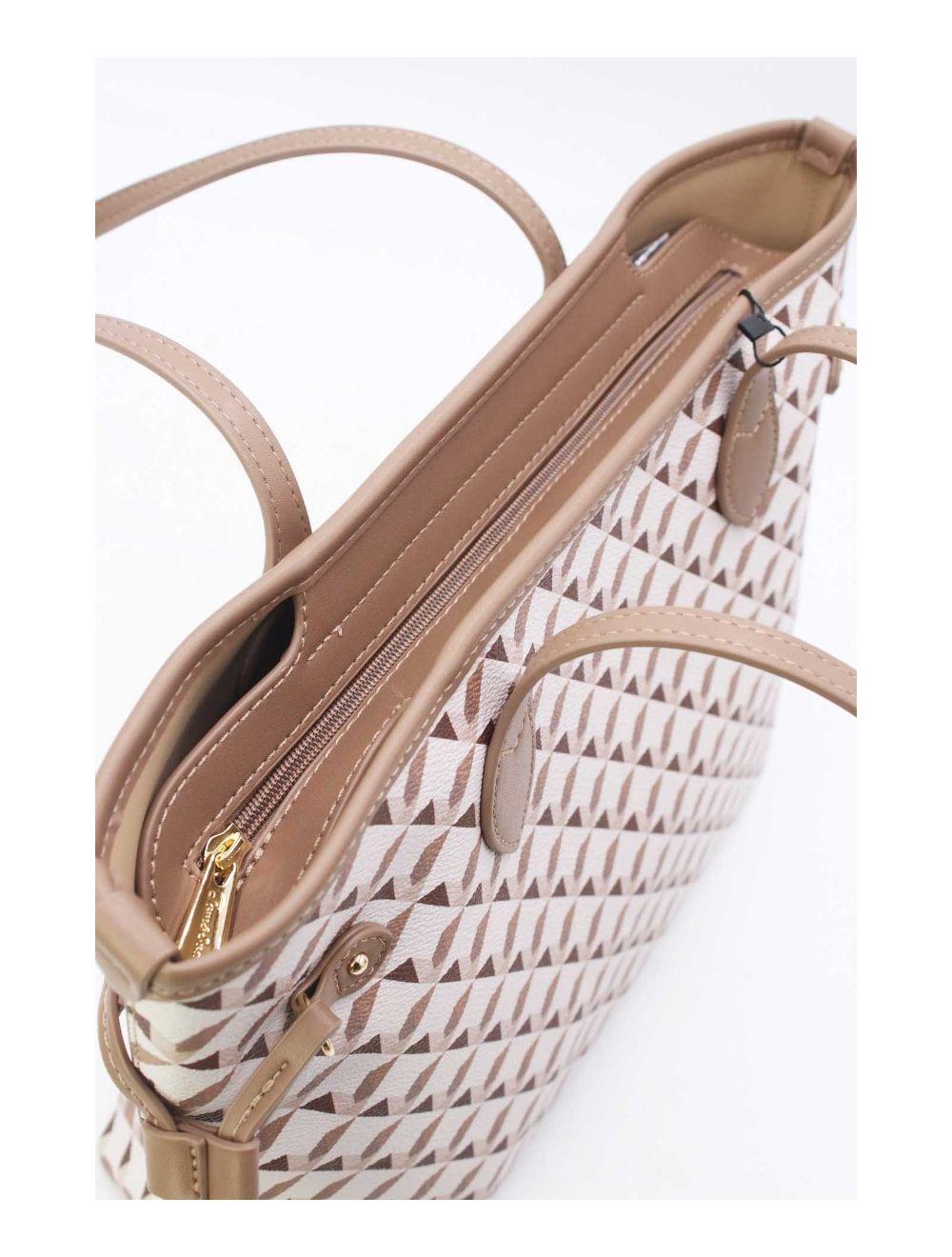 Tom&eva Sac Cabas Motif Géométrique 23B-5810-Camel