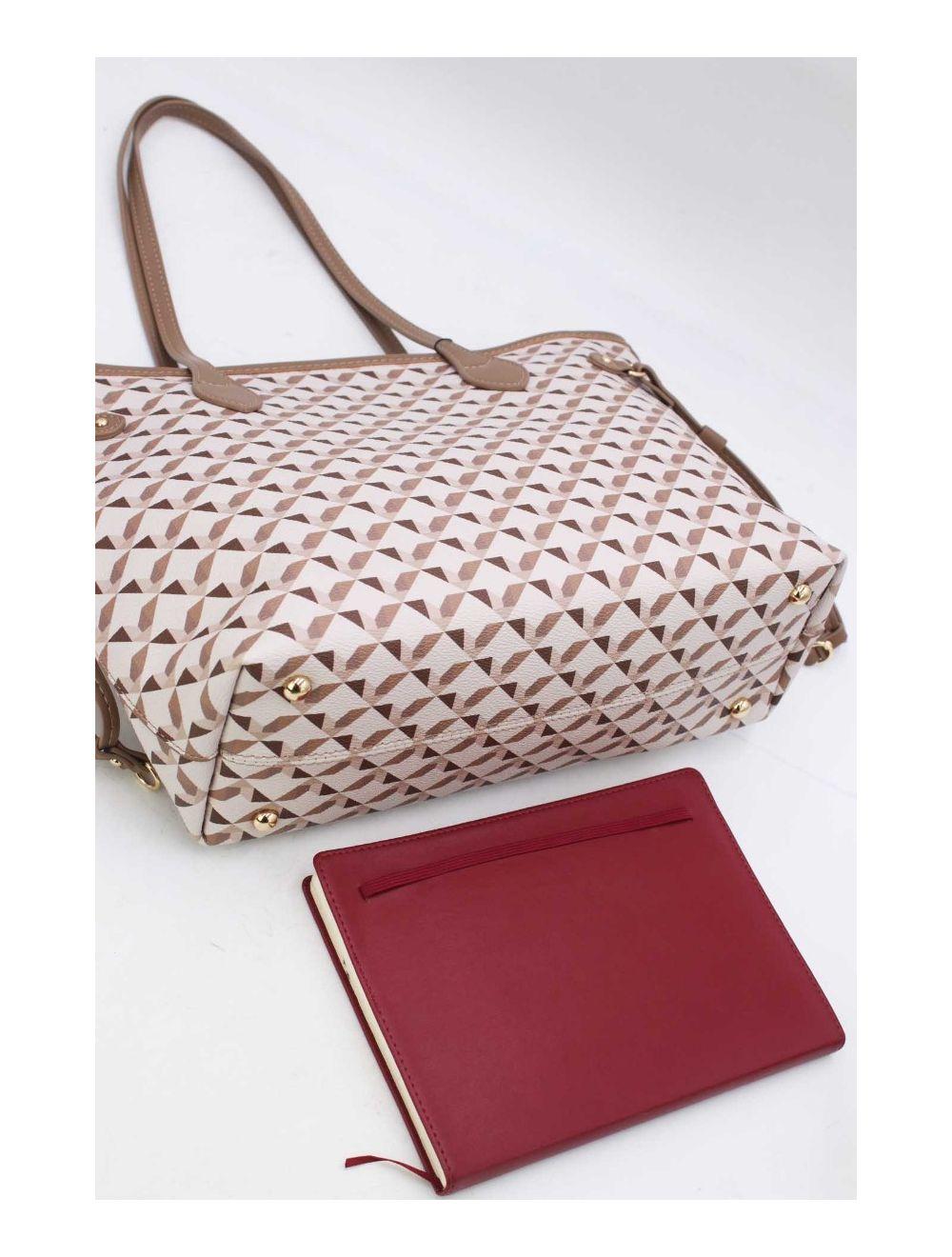 tom&eva Sac Cabas Motif Géométrique 23B-5810-Camel