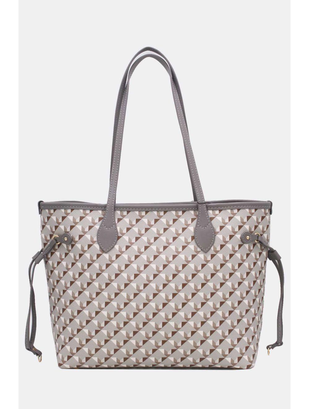 Tom&eva Sac Cabas Motif Géométrique 23B-5810-Gris