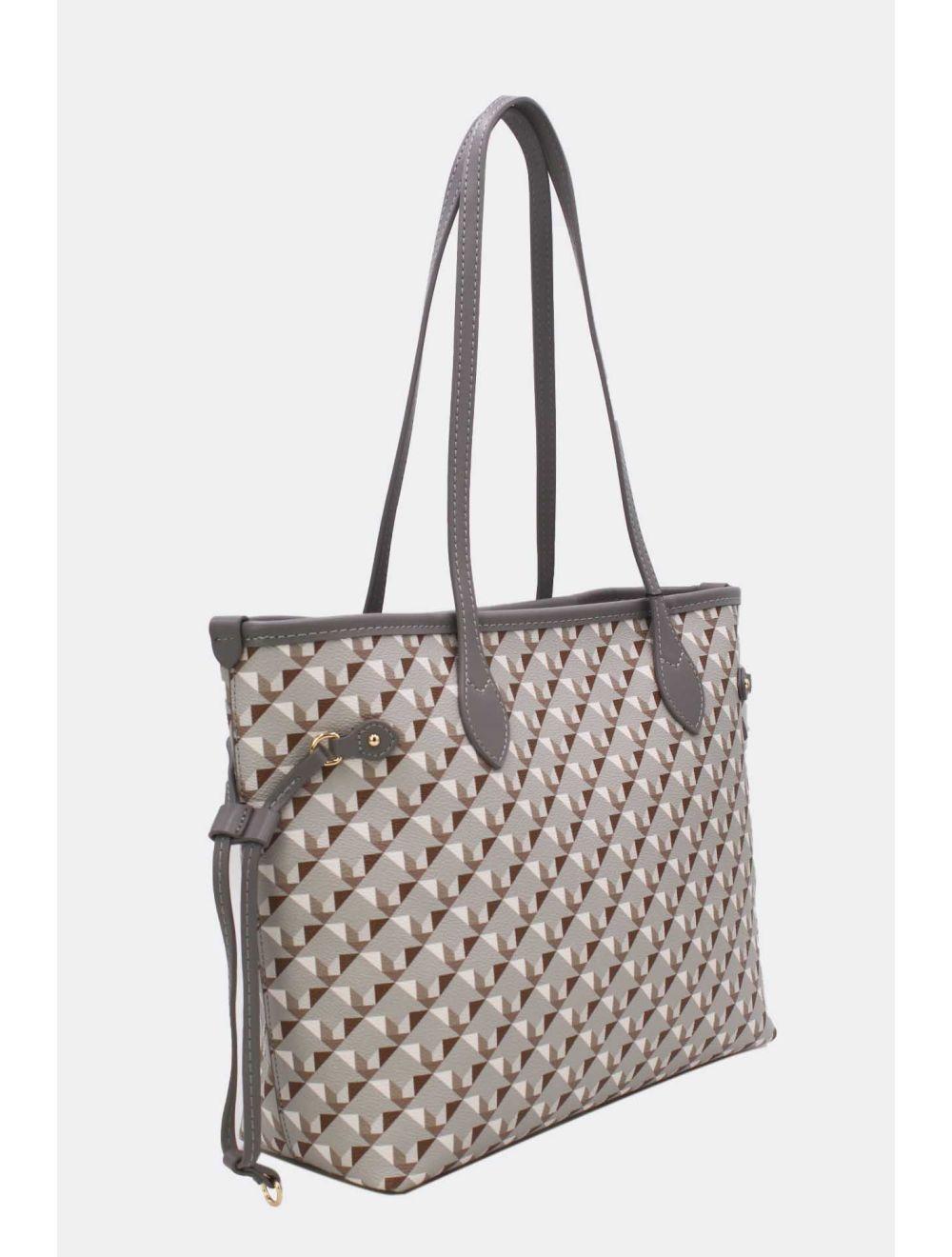 Tom&eva Sac Cabas Motif Géométrique 23B-5810-Gris