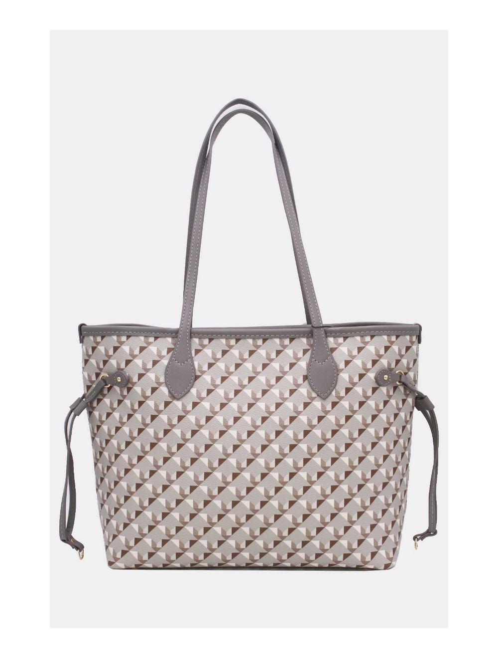 tom&eva Sac Cabas Motif Géométrique 23B-5810-Gris