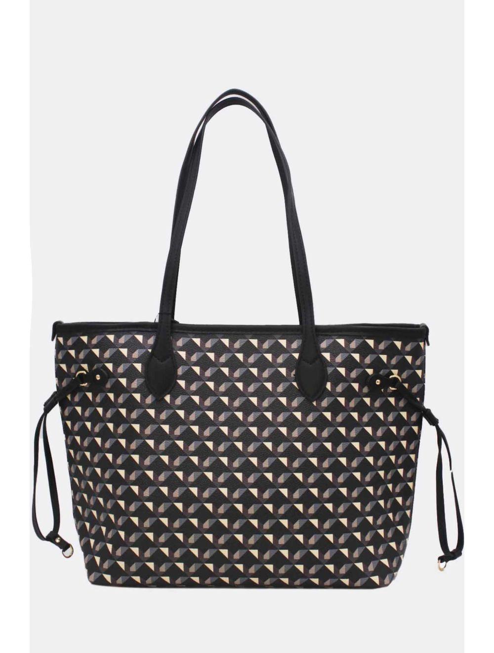 Tom&eva Sac Cabas Motif Géométrique 23B-5810-Noir