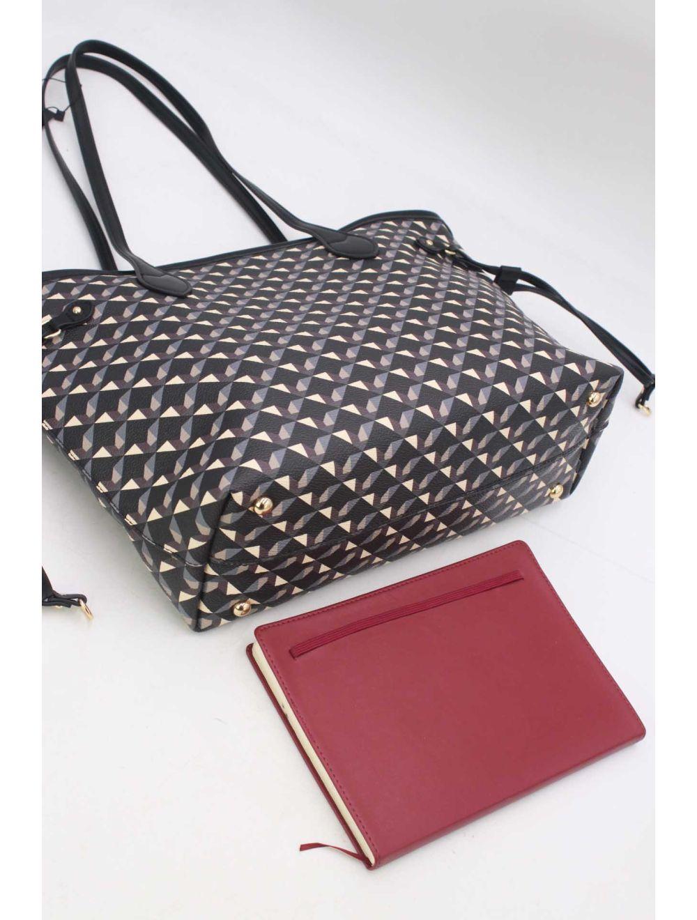 Tom&eva Sac Cabas Motif Géométrique 23B-5810-Noir