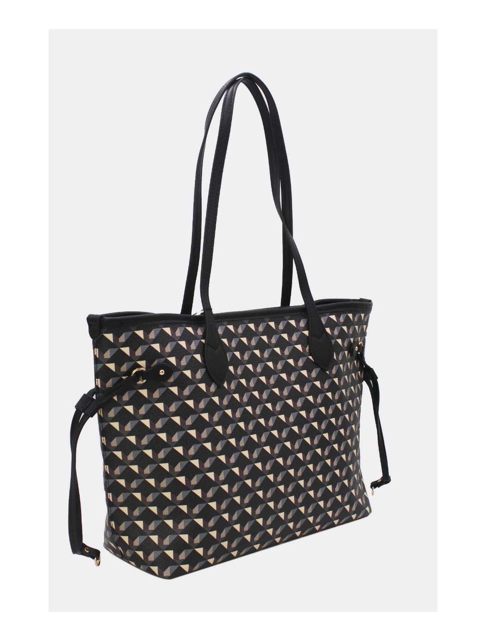 tom&eva Sac Cabas Motif Géométrique 23B-5810-Noir