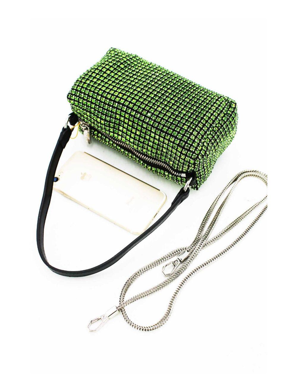 Tom&eva Sac Soirée à Strass -22P-5385-Green