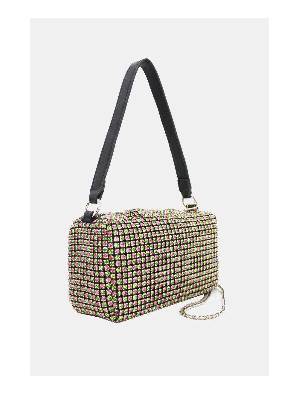 Tom&eva Sac Soirée à Strass -22P-5385-Pink/Green