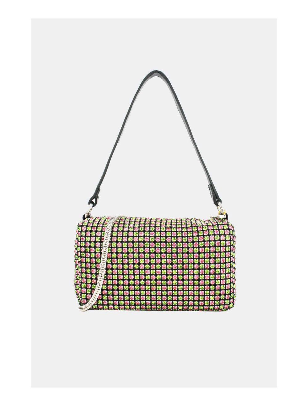 tom&eva Sac Soirée à Strass -22P-5385-Pink/Green