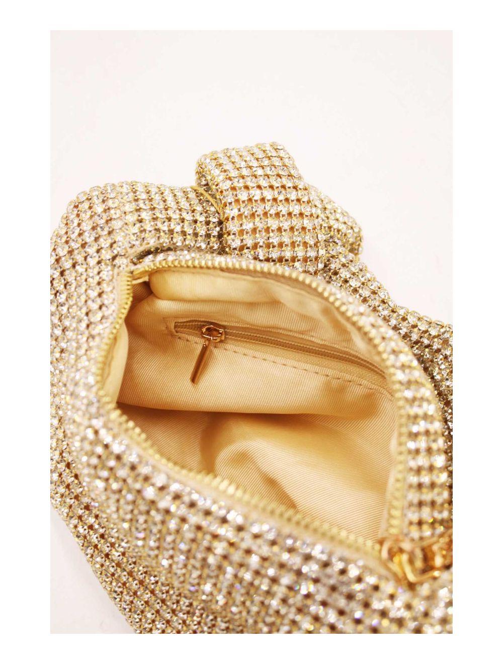 Tom&eva Sac Soirée Avec Nœud Strass 23P-5756#-Gold