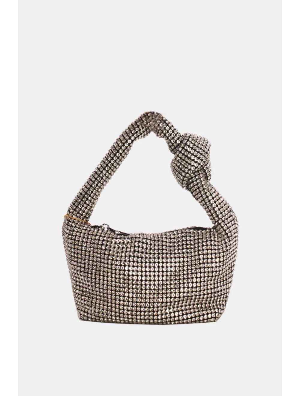 Tom&eva Sac Soirée Avec Nœud Strass 23P-5756#-Noir