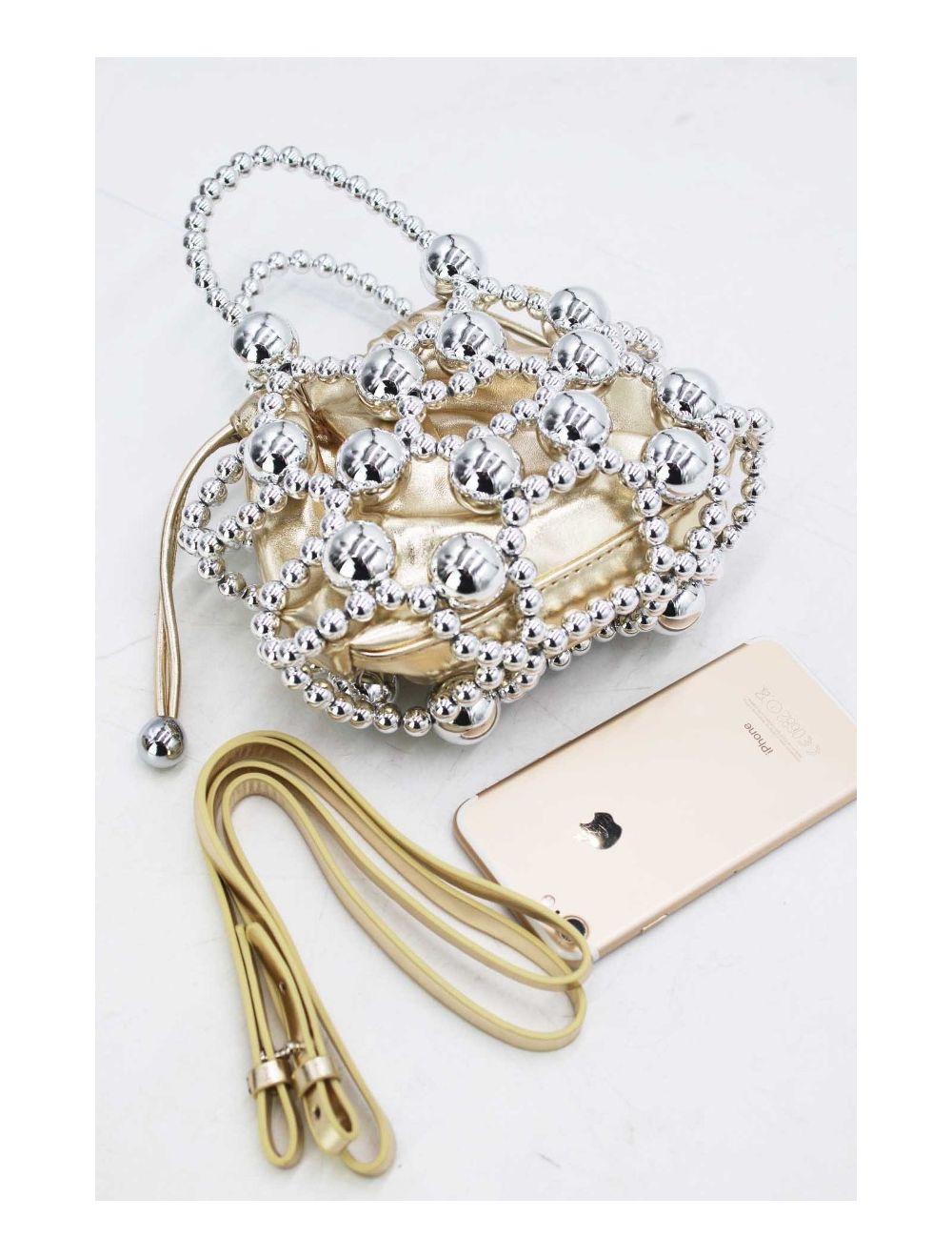 tom&eva Sac Soirée Perle Métallique 24P-5914-Doré