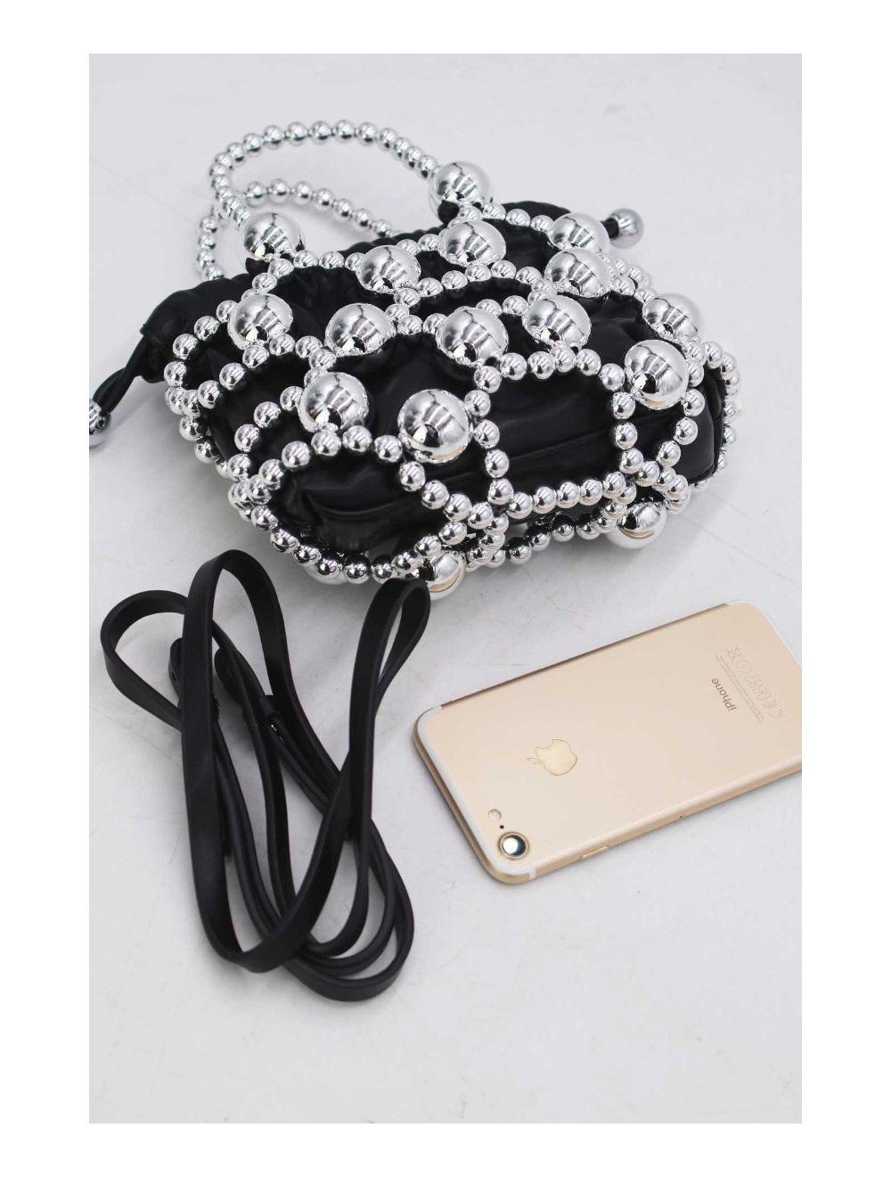 tom&eva Sac Soirée Perle Métallique 24P-5914-Noir