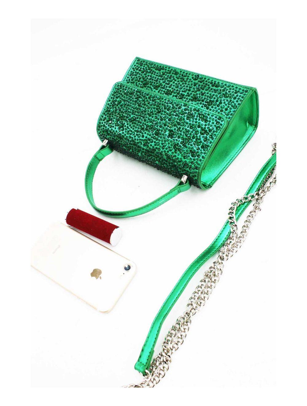 Tom&eva Sac Soirée Petit Cristaux 22P-5593-Vert