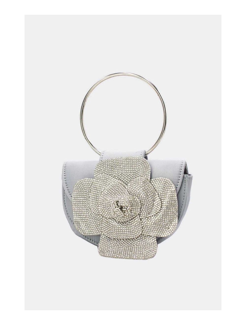 Tom&eva Sac Soirée Strass à Fleur 24P-5930-Argenté