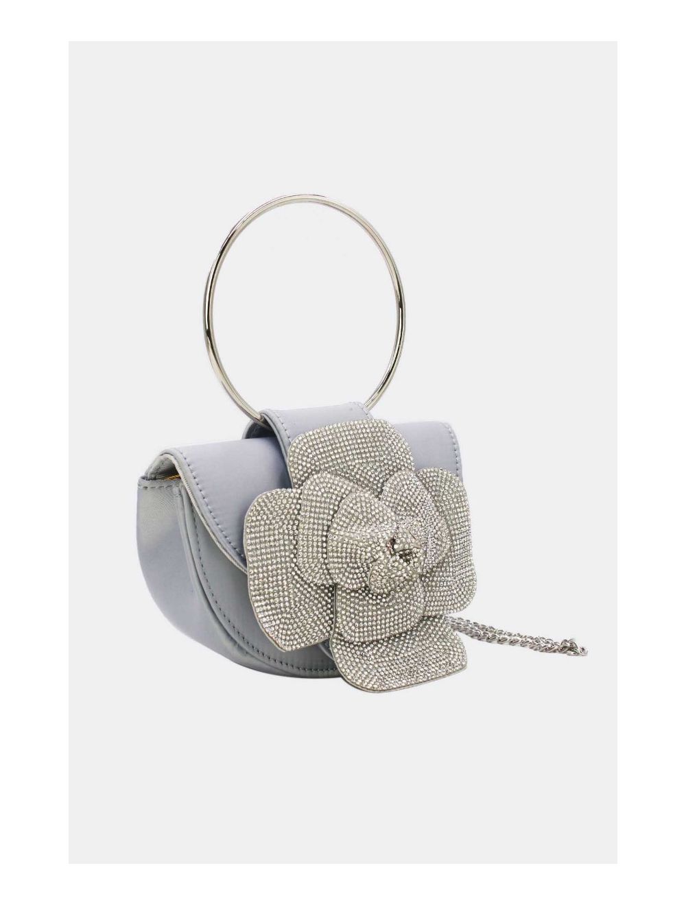 Tom&eva Sac Soirée Strass à Fleur 24P-5930-Argenté