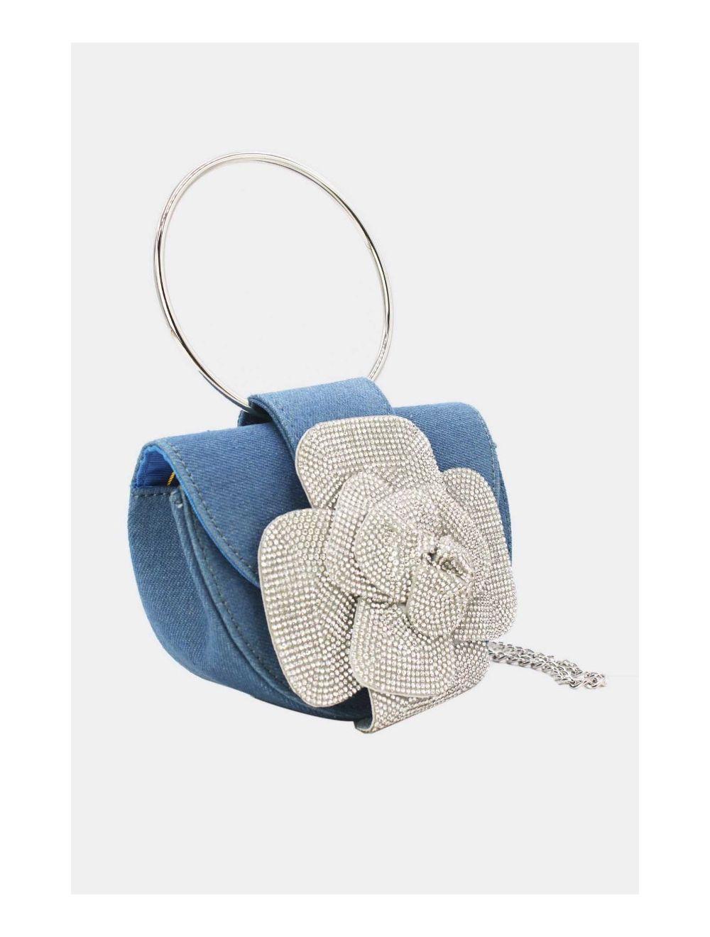 Tom&eva Sac Soirée Strass à Fleur 24P-5930-Bleu